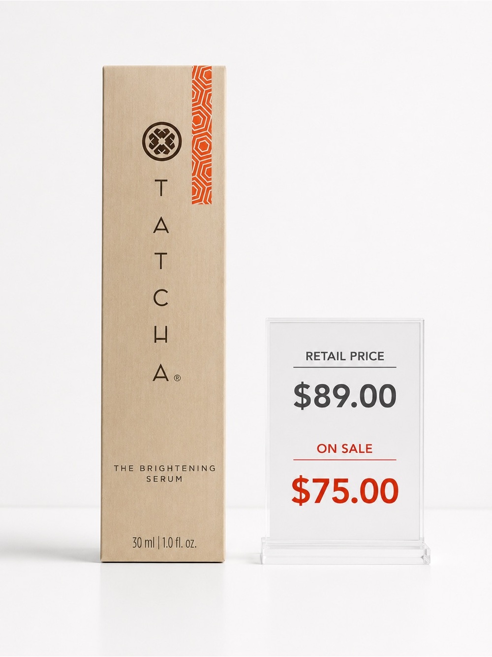 Tatcha Brightening Serum — Beige with Orange Accent